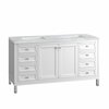 James Martin Vanities Chicago 60in Double Vanity, Glossy White w/ 3 CM Arctic Fall Top 305-V60D-GW-3AF